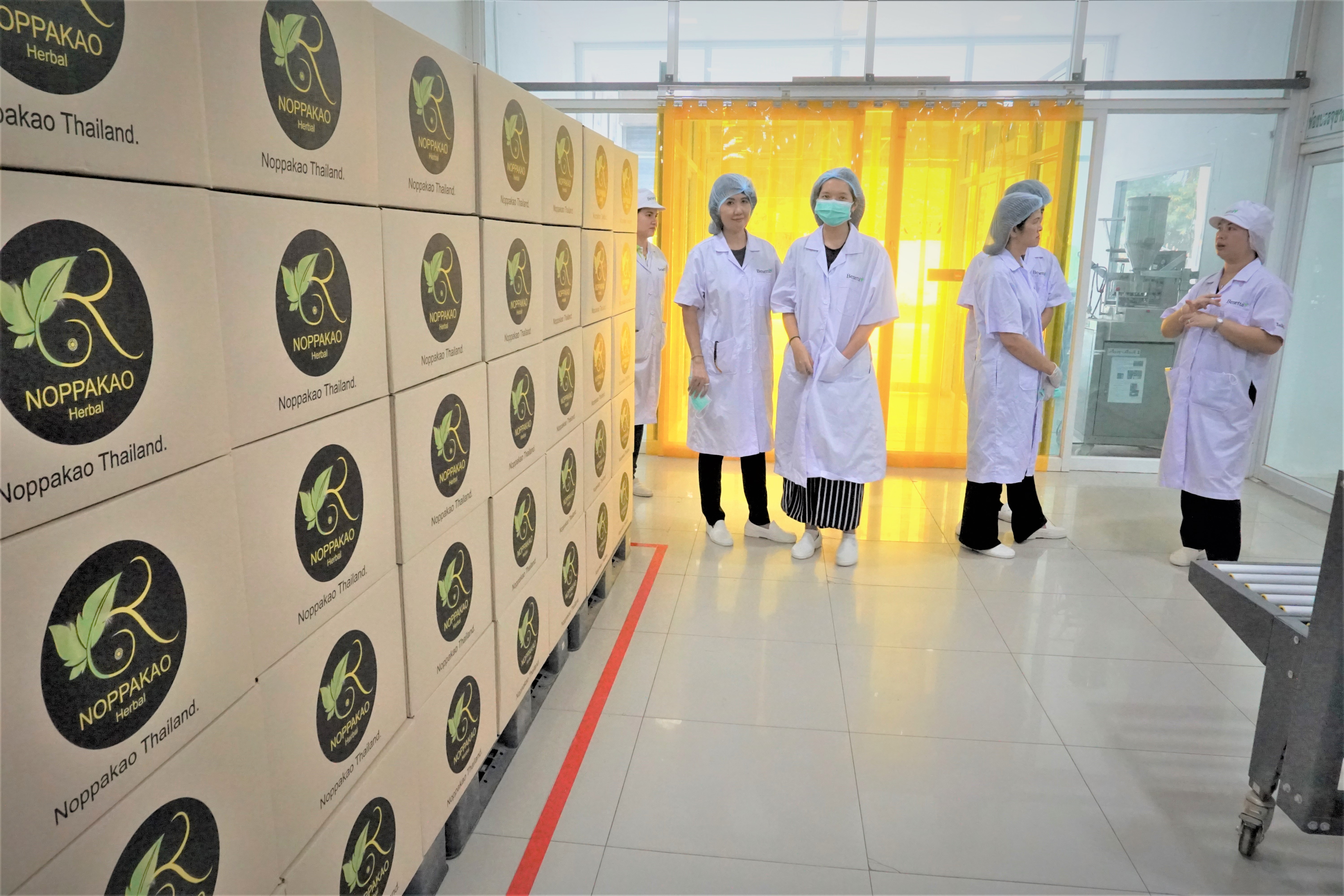 ทีมผู้บริหาร บจก.นพเก้าไทยแลนด์ ตรวจเยี่ยมกระบวนการผลิต "ชานพเก้า"